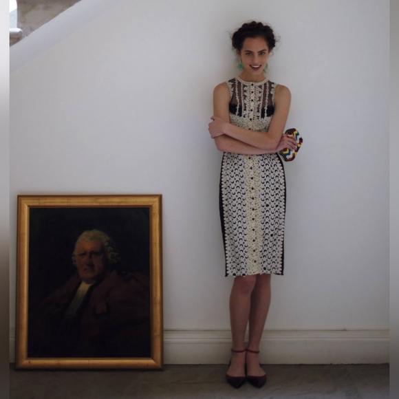 Anthropologie X beguile by Byron Lars Black/White Lace Polka Dot Dress - Picture 6 of 6